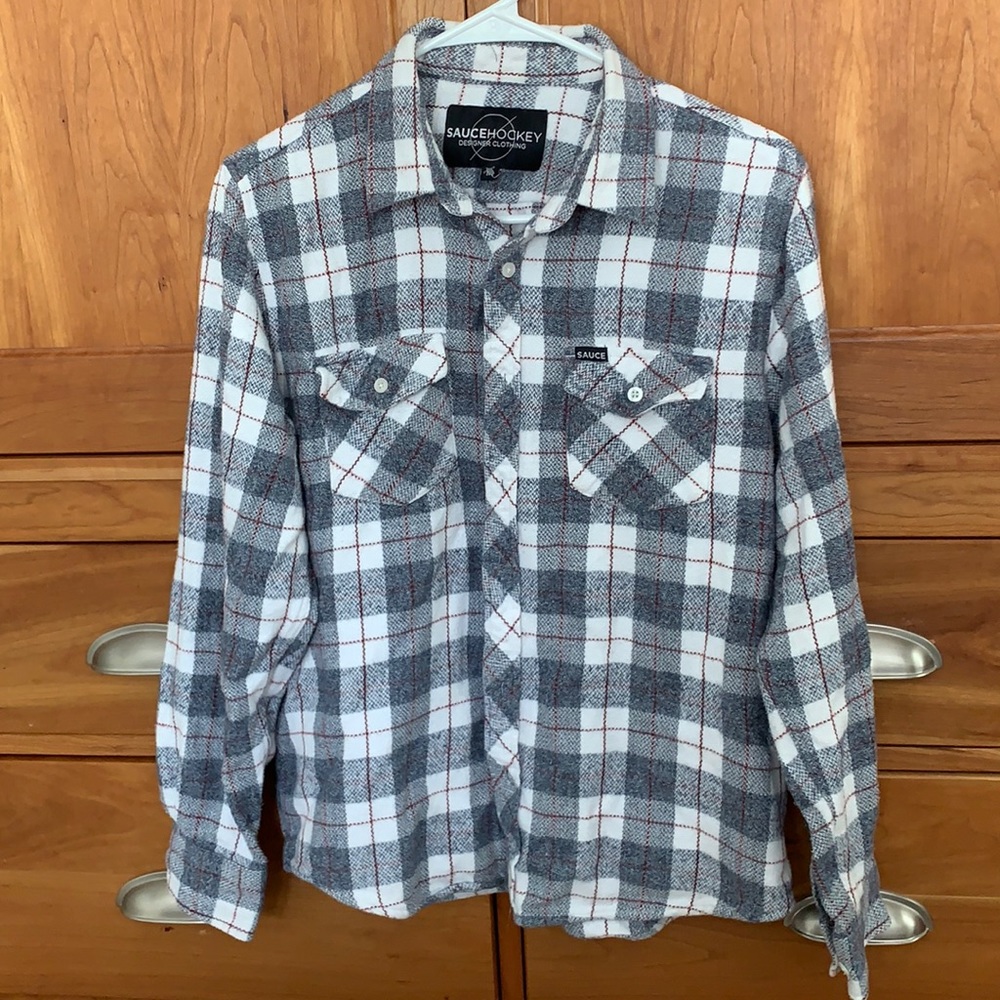 Sauce Hockey brand plaid shirt size M